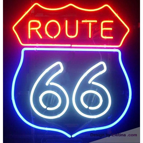 Neon Signs for Wall Decor Route Bar Logo Sign Neon Led Tubing 15x17inch