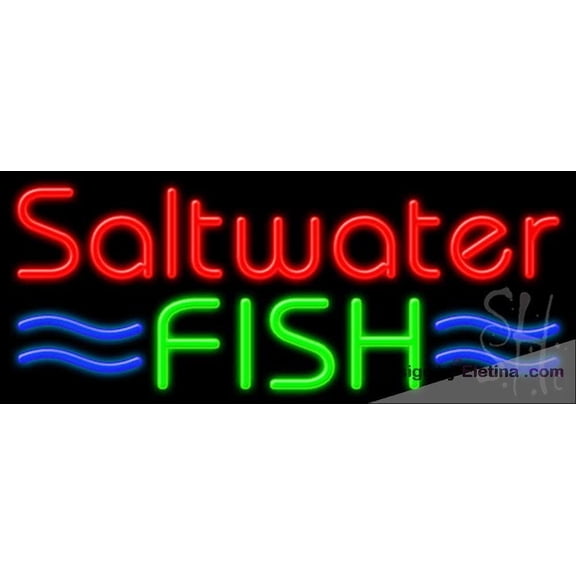 Neon Signs for Wall Decor Saltwater Fish Sign Neon Led Tubing16x20inch