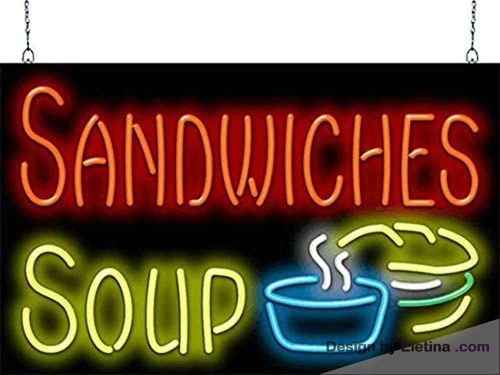 Soup Sign Led Neon Signs for Wall Decor Sandwiches Soup Sign Neon Led Tubing ...