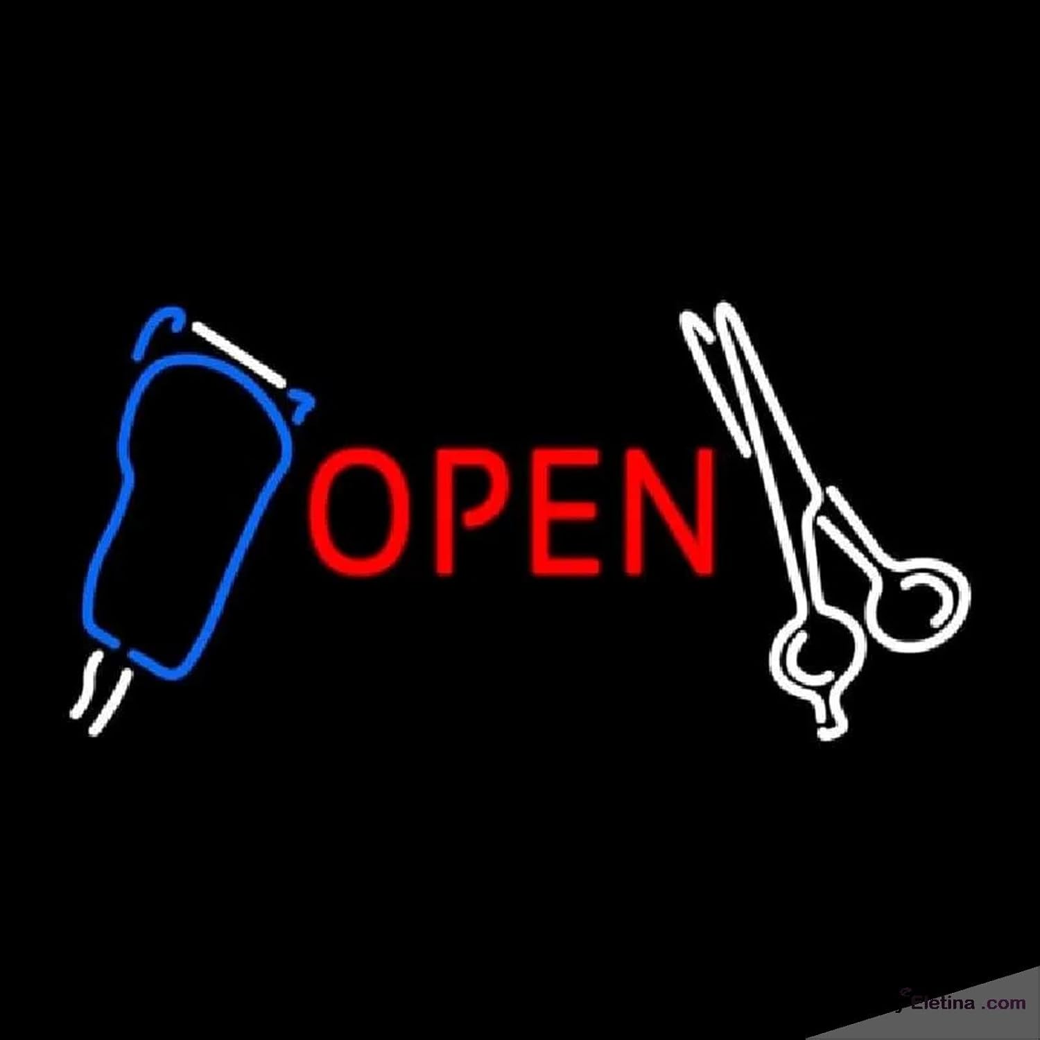 Neon Signs for Wall Decor Scissor With Clipper Logo Open Handmade Art ...