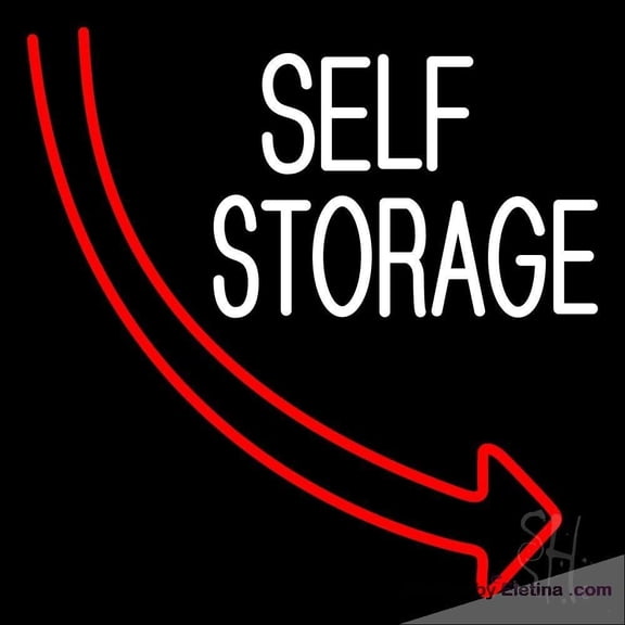 Neon Signs for Wall Decor Self Storage Block Arrow Sign Neon Led Tubing16x20inch