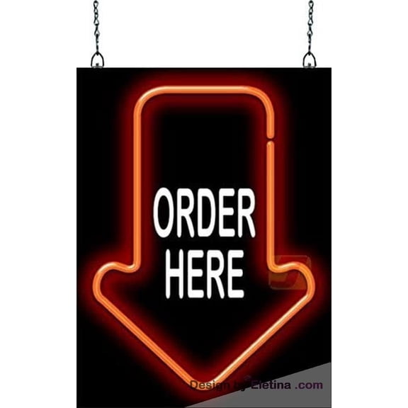 Neon Signs for Wall Decor Small Order Here With Arrow Sign Neon Led Tubing16x20inch