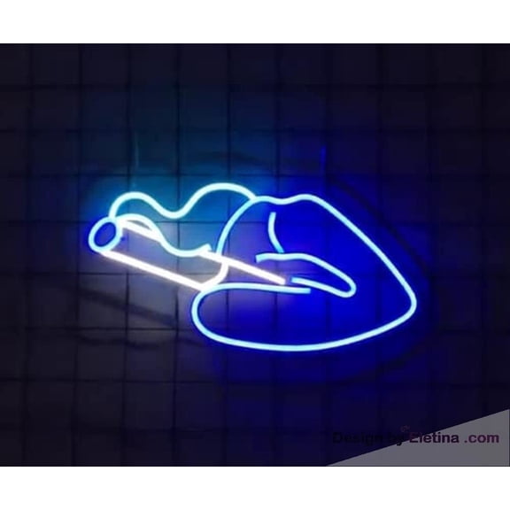 Neon Signs for Wall Decor Smoking Lips Sign Light Lights Party Flex Lamp Flex Neon Led Tubing16x20inch
