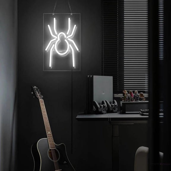 Neon Signs for Wall Decor Spider Real Led Sign Home Ation Halloween Neon Tubing16x20inch