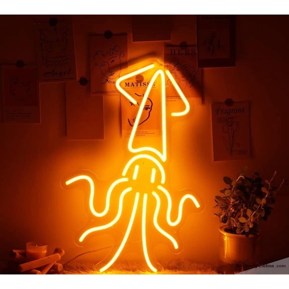 Neon Signs for Wall Decor Squid Sign Light Lights Party Flex Lamp Flex Neon Led Tubing16x20inch