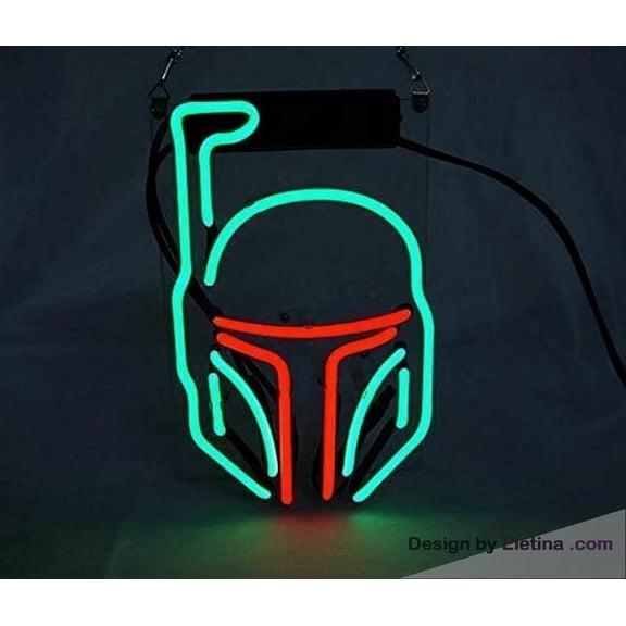 Neon Signs for Wall Decor " Star War Mask Sign Light Acrylic Handmade Man Cave Beer Pub Bar Lamp Wb Neon Led Tubing16x20inch