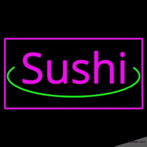 Neon Signs for Wall Decor Sushi Rectangle Pink Handmade Art Sign Neon Led Tubing16x20inch