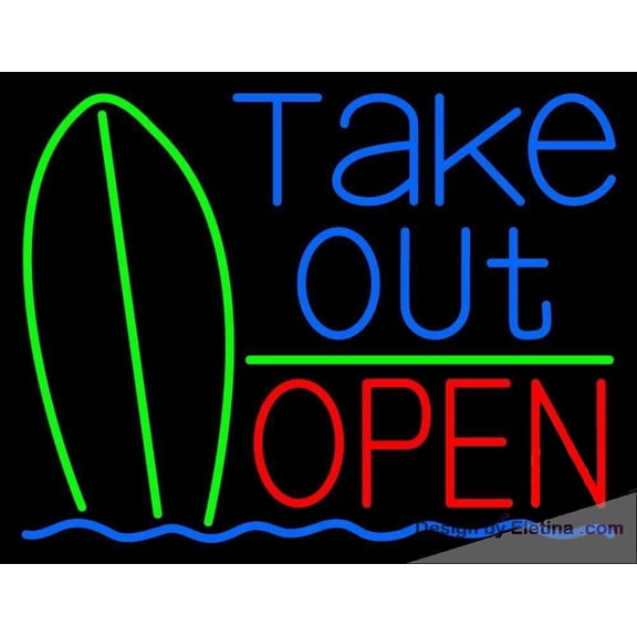 Neon Signs for Wall Decor Take Out Bar Open Sign Neon Led Tubing16x20inch