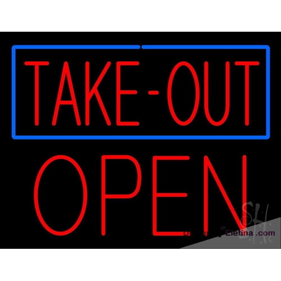 Neon Signs for Wall Decor Take Out Block Open Sign Neon Led Tubing16x20inch