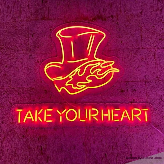 Neon Signs for Wall Decor Take Your Heart Sign Light Lights Party Flex Lamp Flex Neon Led Tubing16x20inch