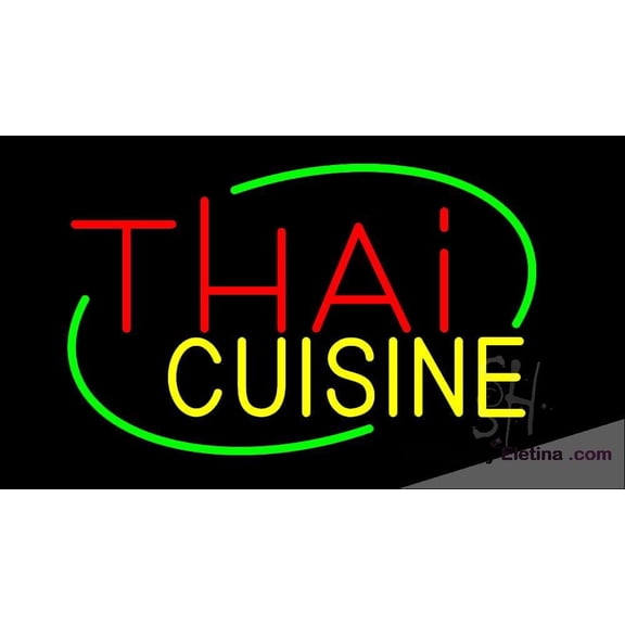 Neon Signs for Wall Decor Thai Cuisine Sign Neon Led Tubing16x20inch