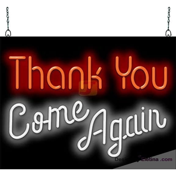 Neon Signs for Wall Decor Thank You Come Again Sign Neon Led Tubing16x20inch