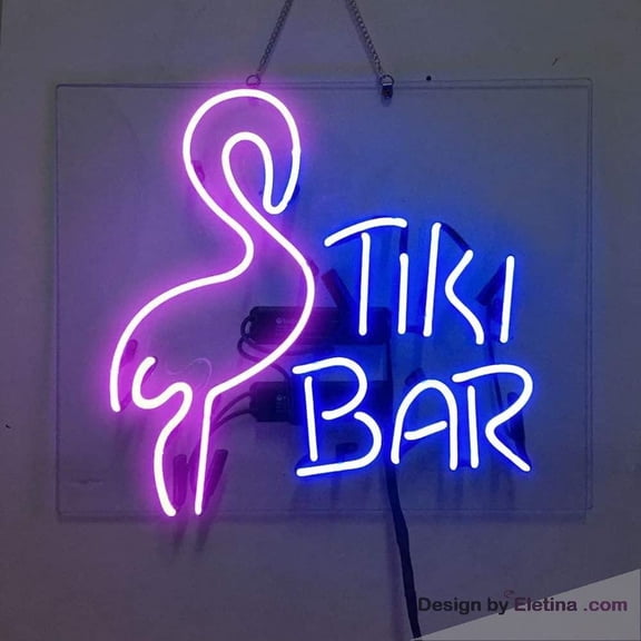 Neon Signs for Wall Decor Tiki Bar Real Led Beer Bar Pub Store Party Room Window Display 16x20inch Inch Neon Tubing16x20inch