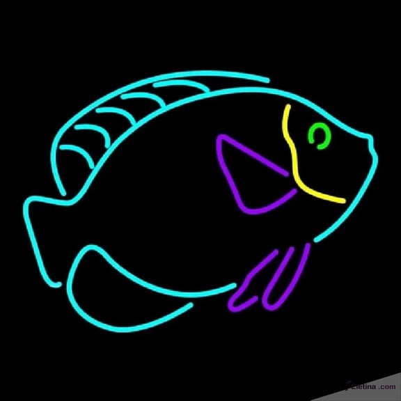 Neon Signs for Wall Decor Tropical Fish Handmade Art Sign Neon Led Tubing16x20inch