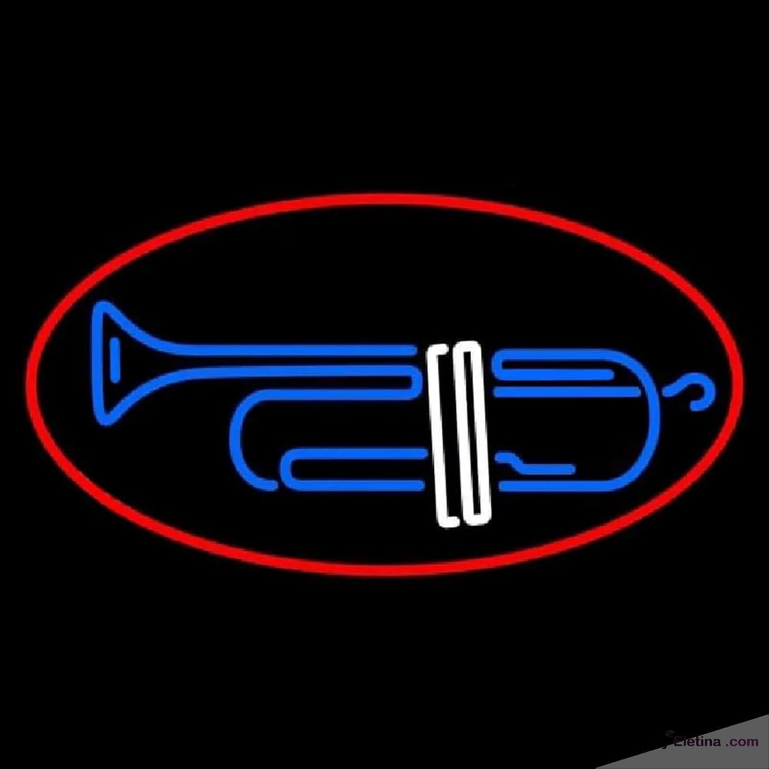 Neon Signs for Wall Decor Trumpet Saophone Red Border Handmade Art Sign ...