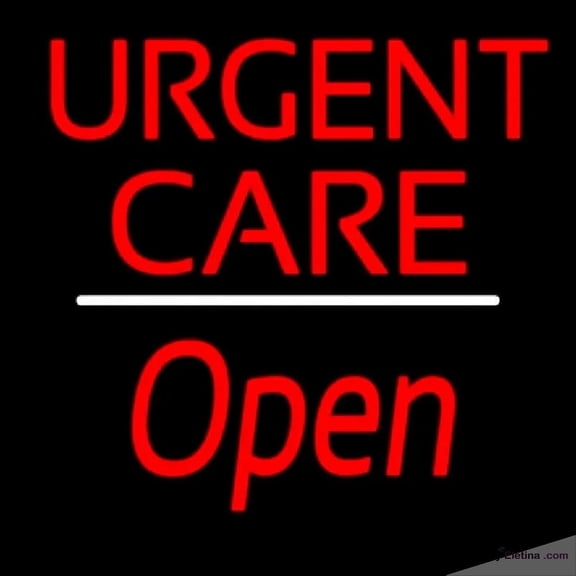 Neon Signs for Wall Decor Urgent Care Script Open White Line Handmade Art Sign Neon Led Tubing 15x17inch