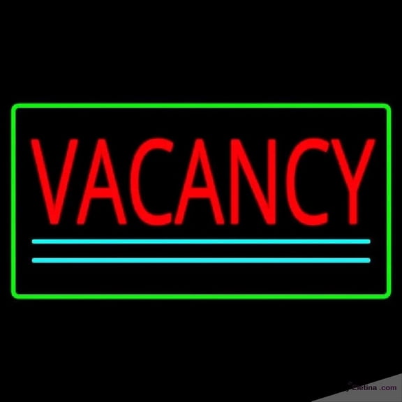 Neon Signs for Wall Decor Vacancy Rectangle Green Handmade Art Sign Neon Led Tubing16x20inch