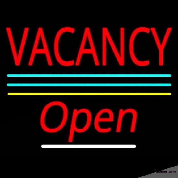 Neon Signs for Wall Decor Vacancy Script Open Yellow Line Handmade Art Sign Neon Led Tubing16x20inch