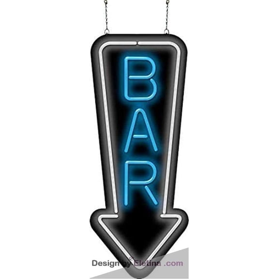Neon Signs for Wall Decor Vertical Bar With Down Arrow Sign Neon Led Tubing16x20inch