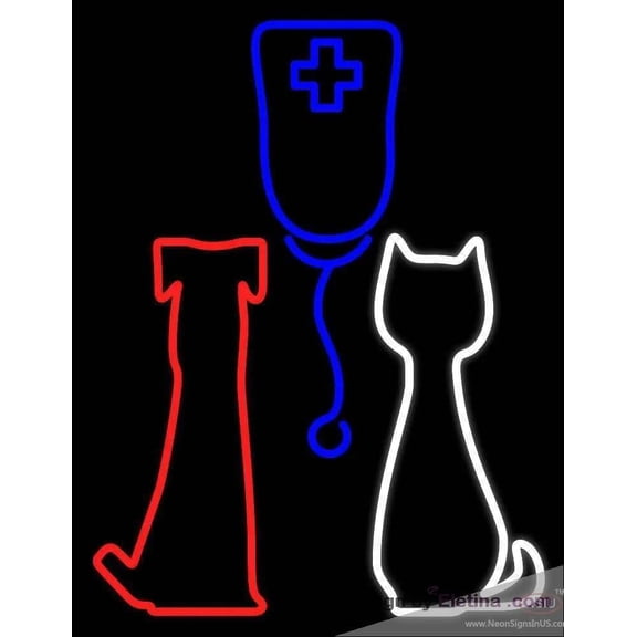 Neon Signs for Wall Decor Veterinary Pet Clinic Handmade Art Sign Neon Led Tubing16x20inch