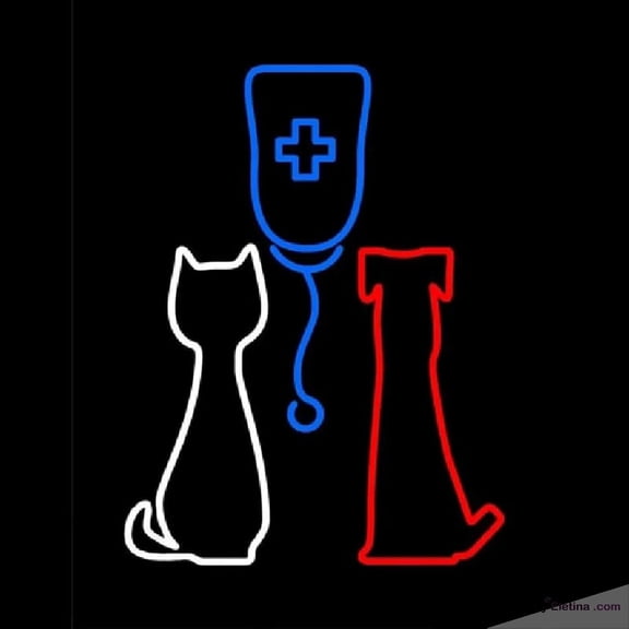 Neon Signs for Wall Decor Veterinary Pet Clinic Handmade Art Sign Neon Led Tubing16x20inch
