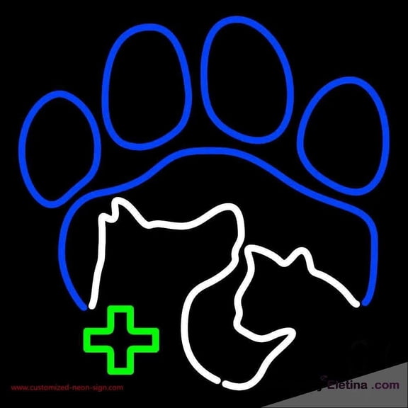 Neon Signs for Wall Decor Veterinary Plus Handmade Art Sign Neon Led Tubing16x20inch