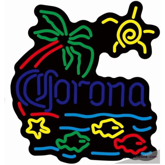 Neon Signs for Wall Decor " Vivid Coronas Palm Tree Sun Tropical Fish Sign Light Lamp Cute Bright Acfptsvn Neon Led Tubing16x20inch