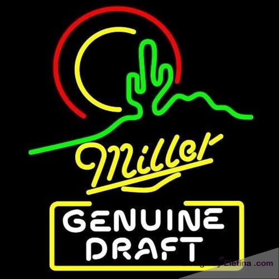 Neon Signs for Wall Decor Vivid Millers Genuine Draft Coyote Sign Light Lamp Cute Bright Nst Neon Led Tubing 15x17inch