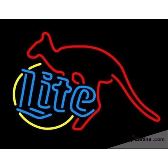 Neon Signs for Wall Decor " Vivid Millers Lite Kangaroo Sign Light Lamp Cute Bright Nst Neon Led Tubing16x20inch