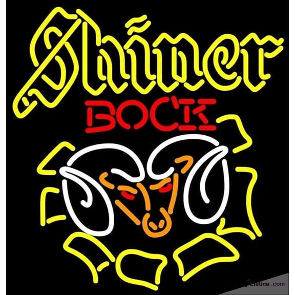 Neon Signs for Wall Decor " Vivid Shiner Bocks Ram Texas Sign Light Lamp Cute Bright Nst Neon Led Tubing16x20inch