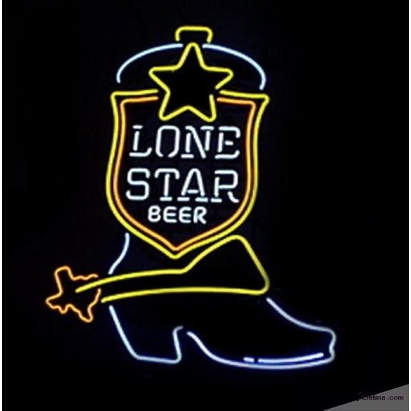 Neon Signs for Wall Decor " Vivid Texas Lone Stars Boot Sign Light Lamp Cute Bright Nst Neon Led Tubing16x20inch