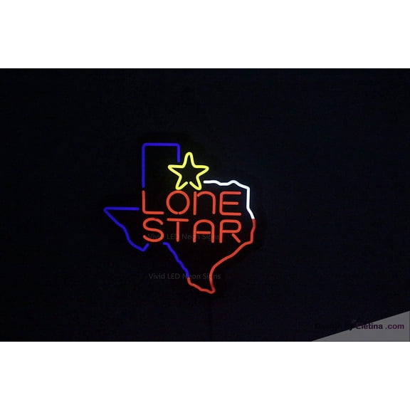 Neon Signs for Wall Decor " Vivid Texas Lone Stars Sign Light Lamp Cute Bright Atlsryn Neon Led Tubing16x20inch
