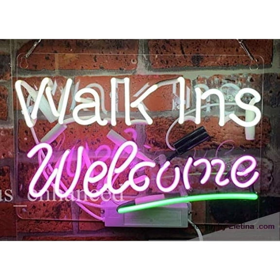 Neon Signs for Wall Decor Walks Welcome Sign Light Acrylic Handmade Man Cave Beer Pub Bar Lamp Neon Led Tubing 15x17inch