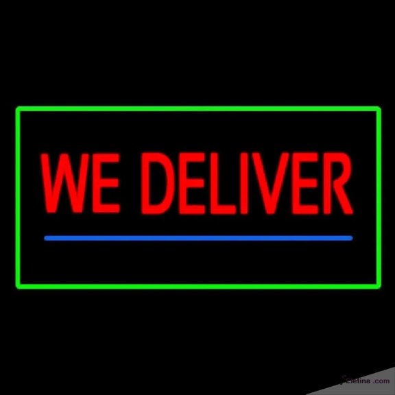 Neon Signs for Wall Decor We Deliver Rectangle Green Handmade Art Sign Neon Led Tubing16x20inch