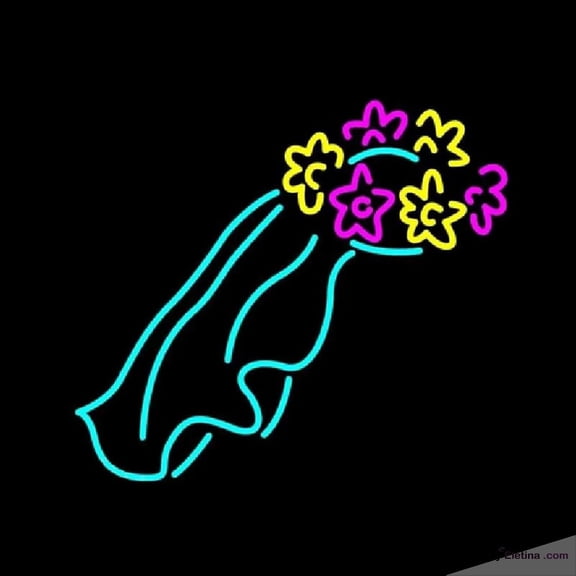 Neon Signs for Wall Decor Wedding Veil Clipart Handmade Art Sign Neon Led Tubing16x20inch