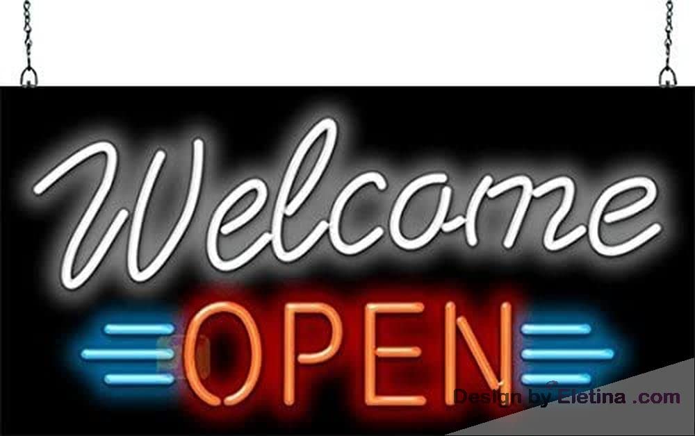 Neon Signs for Wall Decor Welcome Open Sign Neon Led Tubing16x20inch ...