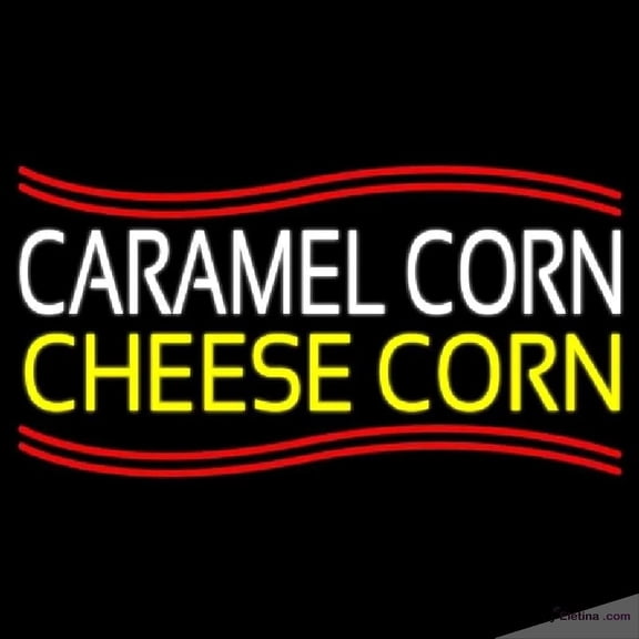 Neon Signs for Wall Decor White Caramel Corn Yellow Cheese Corn Handmade Art Sign Neon Led Tubing16x20inch