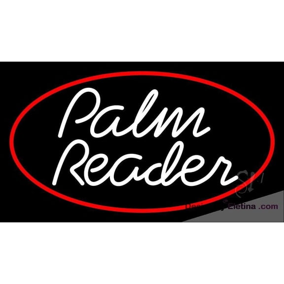 Neon Signs for Wall Decor White Cursive Palm Reader Sign Neon Led Tubing16x20inch