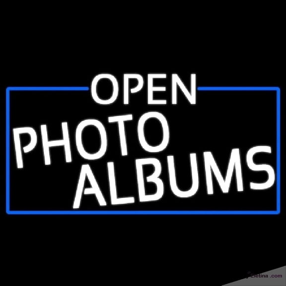 Neon Signs for Wall Decor White Open Photo Albums With Blue Border Handmade Art Sign Neon Led Tubing16x20inch