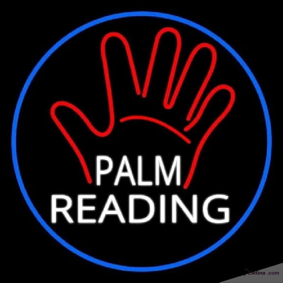 Neon Signs for Wall Decor White Palm Reading Border Handmade Art Sign Neon Led Tubing16x20inch