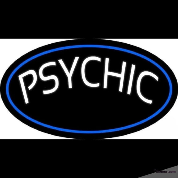 Neon Signs for Wall Decor White Psychic Blue Border Handmade Art Sign Neon Led Tubing16x20inch