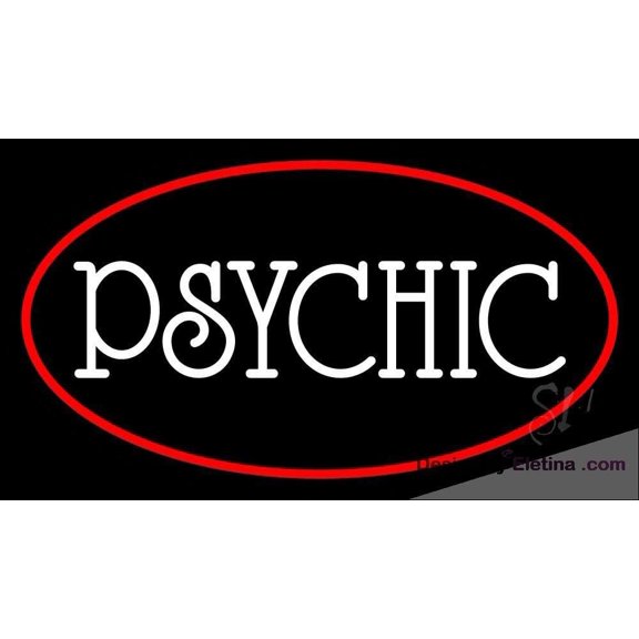 Neon Signs for Wall Decor White Psychic With Red Border Sign Neon Led Tubing16x20inch
