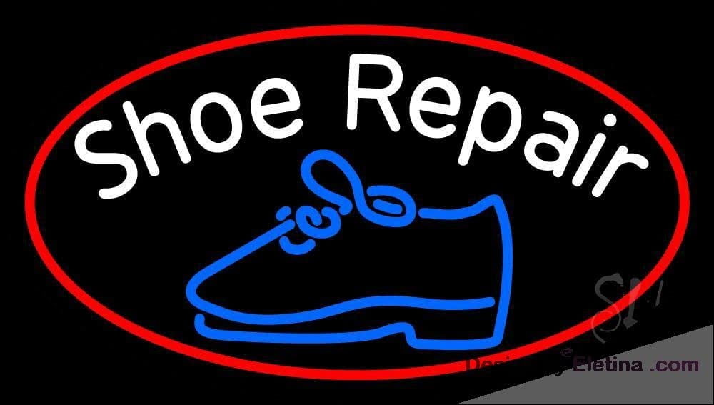 Neon Signs for Wall Decor White Shoe Repair With Border Sign Neon Led ...