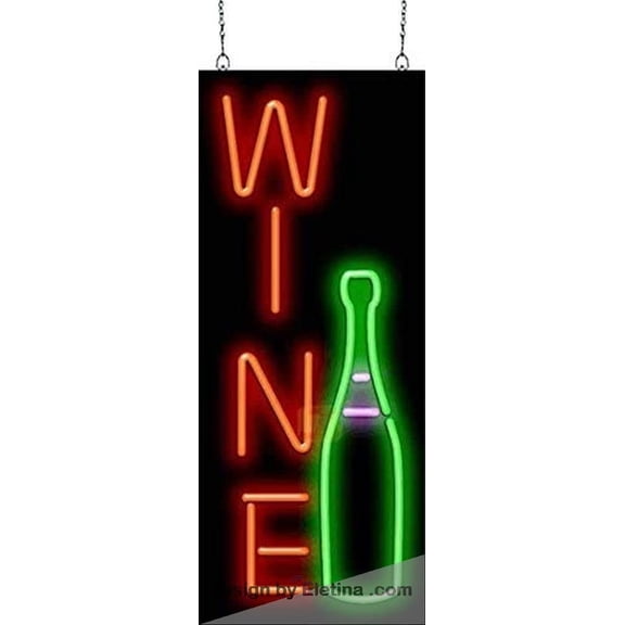 Neon Signs for Wall Decor Wine With Wine Bottle Sign Neon Led Tubing16x20inch