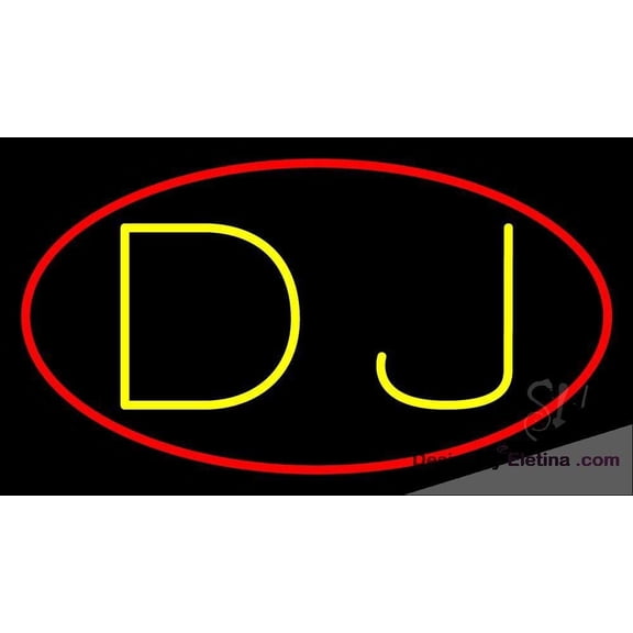 Neon Signs for Wall Decor Yellow Dj Sign Neon Led Tubing16x20inch