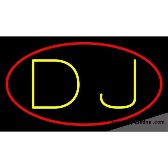 Neon Signs for Wall Decor Yellow Dj Sign Neon Led Tubing16x20inch