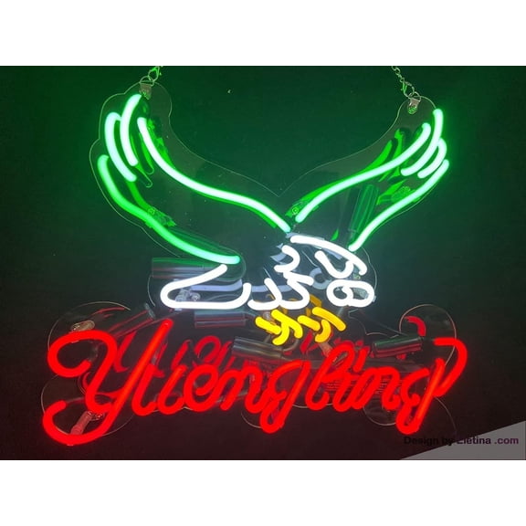 Neon Signs for Wall Decor Yuenglings Eagle Sign Acrylic Beer Pub Bar Handmade Light Aylela Neon Led Tubing16x20inch