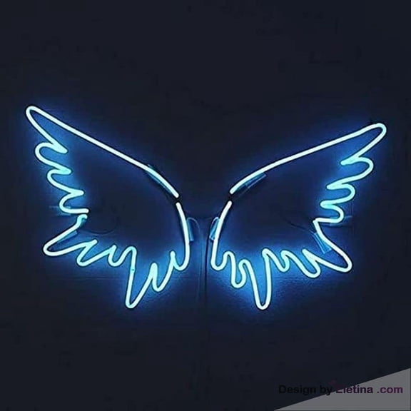 Neon Signs for Wall Decor in Angel Wings Sign Acrylic Handcrafted Artwork Pub Bar Window Light Neon Led Tubing 15x17inch