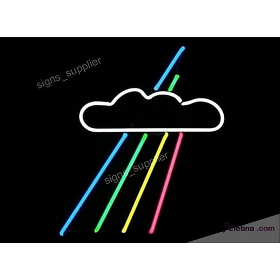 Neon Signs for Wall Decor in Cloud Rainbow Sign Acrylic Handcrafted Artwork Pub Bar Window Light Neon Led Tubing 15x17inch