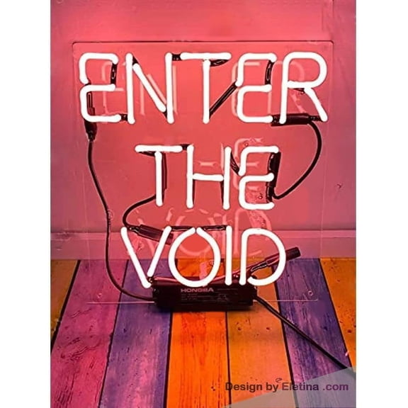 Neon Signs for Wall Decor in Enter The Void Pink Sign Acrylic Handcrafted Beer Pub Bar Window Light Neon Led Tubing16x20inch